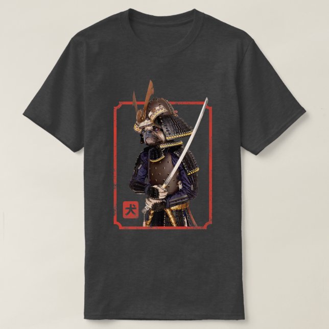 Funny Mops Eigentümer T-Shirt Samurai Mops Bushido (Design vorne)