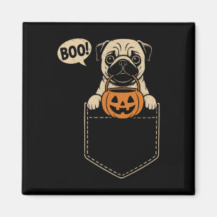 Funny Mops Halloween Niedlicher Mops Dog Pocket Bo Magnet