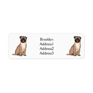 Funny Mops Hund Cartoon Illustration