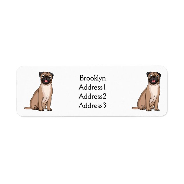 Funny Mops Hund Cartoon Illustration (Vorne)