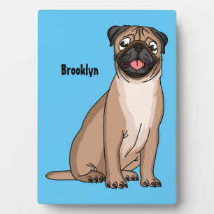 Funny Mops Hund Cartoon Illustration Fotoplatte
