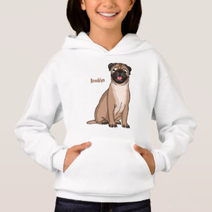 Funny Mops Hund Cartoon Illustration Hoodie