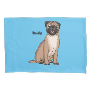 Funny Mops Hund Cartoon Illustration Kissenbezug