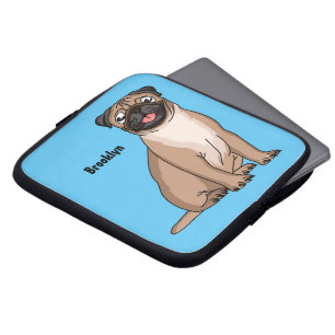 Funny Mops Hund Cartoon Illustration Laptopschutzhülle