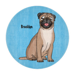 Funny Mops Hund Cartoon Illustration Schneidebrett