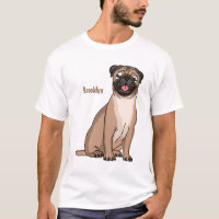 Funny Mops Hund Cartoon Illustration