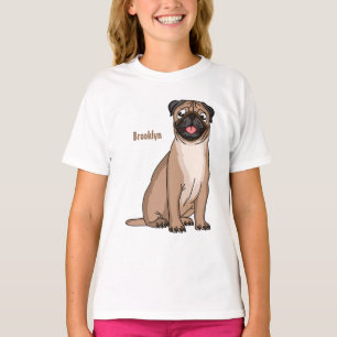 Funny Mops Hund Cartoon Illustration T-Shirt