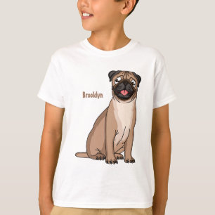 Funny Mops Hund Cartoon Illustration T-Shirt