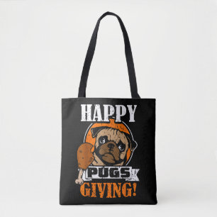 Funny Mops Hund Happy Pugsgiving Erntedank Tasche
