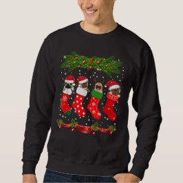 Funny Mops in Socks Weihnachtsliebhaber Weihnachte Sweatshirt