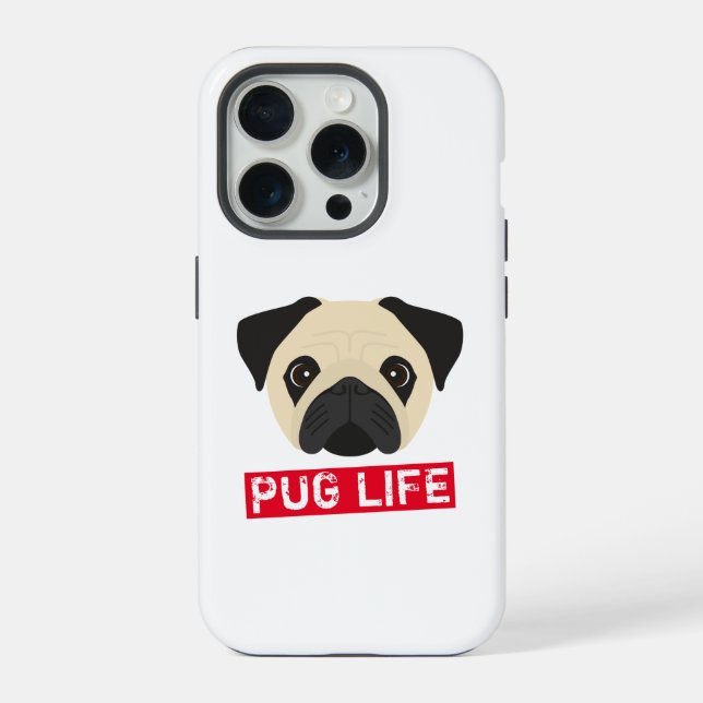 Funny Mops Life iPhone 15 Pro Hülle (Rückseite)