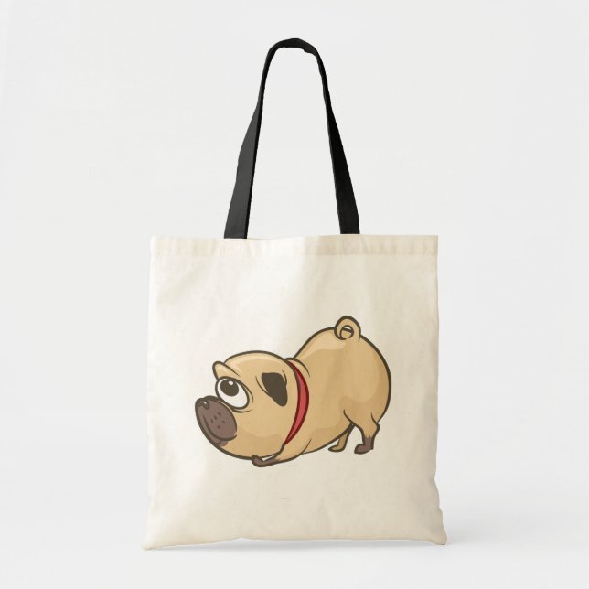 Funny Mops Mama Niedlich Welpe Hund Vater Cartoon  Tragetasche (Vorne)
