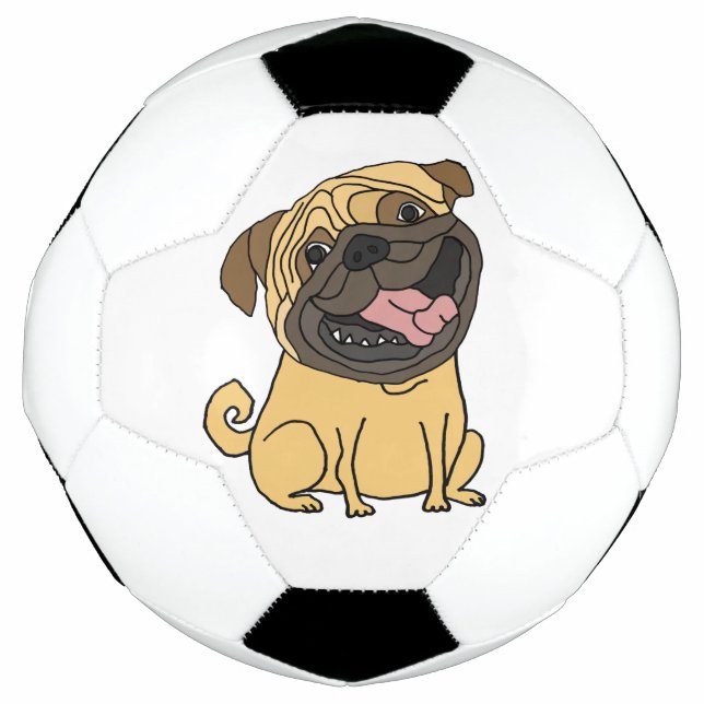 Funny Mops Puppy Dock Fußball Ball (Vorderseite)