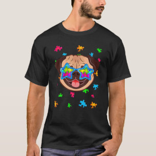 Funny Mops Puzzle Autismus Bewusstsein Hund Lover T-Shirt