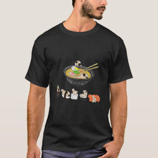 Funny Mops Sushi Ramen Bowl Niedlich Japanisch Kaw T-Shirt