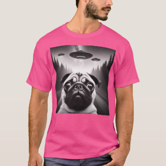 Funny Mops Ufo Selfie Meme Alien T-Shirt