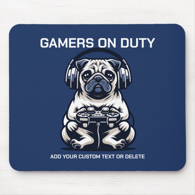 Funny Mops und Gaming Animal Lover Geschenk Mousepad (Vorne)