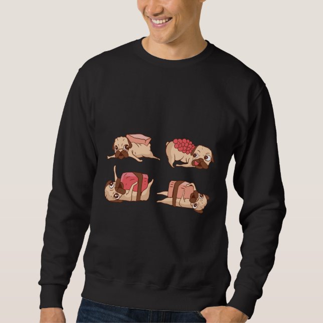 Funny Möpse Feinschmecker Design Sweatshirt (Vorderseite)