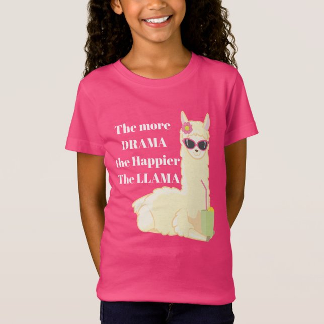 Funny more Drama llama Add Message T - Shirt (Vorderseite)