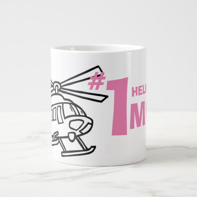 Funny Morgenkaffee Nummer Eins Helikopter Mama Jumbo-Tasse (Vorderseite)