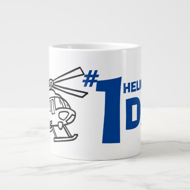 Funny Morgenkaffee Nummer Eins Hubschrauber Vater Jumbo-Tasse (Vorderseite)