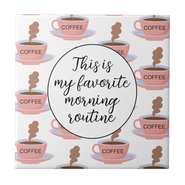 Funny Morning Coffee Fliese (Vorderseite)