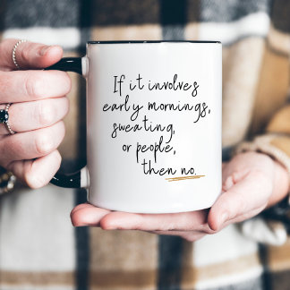 Funny Morning Minimalistische Skripttypografie Zweifarbige Tasse
