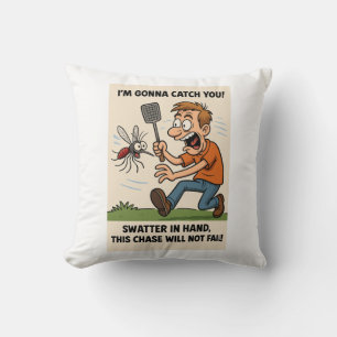 Funny Moskito Cartoon Bug Chase mit Swatter Kissen