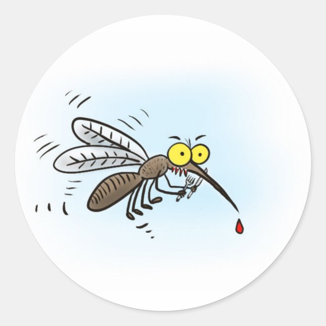Funny Moskito Cartoon.jpg Runder Aufkleber (Vorderseite)
