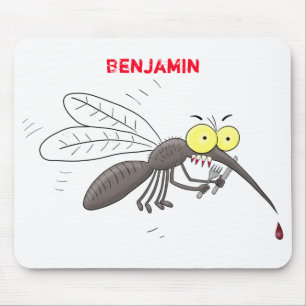 Funny mosquito insect cartoon illustration mousepad