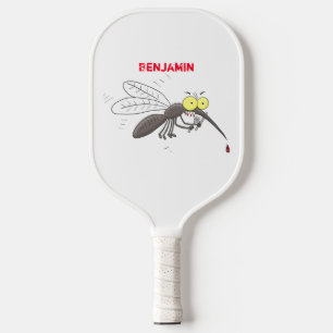 Funny mosquito insect cartoon illustration pickleball schläger
