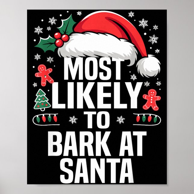 Funny Most Likely To Christmas Family Pajama Match Poster (Vorne)