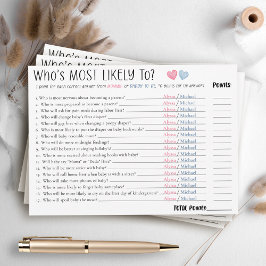 Funny Most Likely To Couples Baby Shower Game Card Einladung