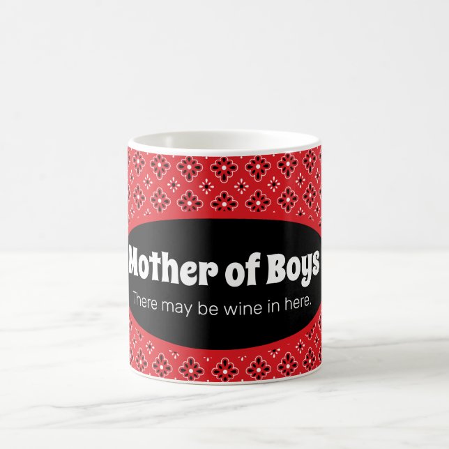 Funny Mother Boys Red Bandana Coffee Tasse (Mittel)