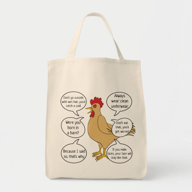 Funny Mother Hen Advice Lebensmittelgeschäft Tragetasche (Vorne)