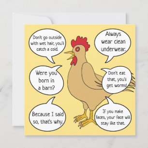 Funny Mother Hen Advice Mother's Day Gelb