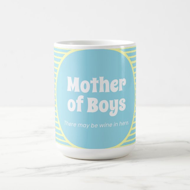 Funny Mother of Boys Pastel Stripes Kaffeetasse (Mittel)