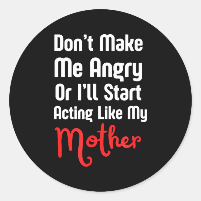 Funny Mother's Day  Runder Aufkleber (Vorderseite)