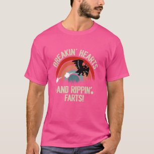 Funny Mothman Breakfast Herzstück & Rippin Furzen  T-Shirt