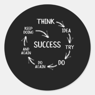Funny motivational quotes success mindset runder aufkleber