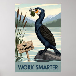 Funny motivational 'Work Smarter' quote poster