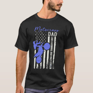 Funny Motocross Vater American US Flag Cooler Dirt T-Shirt