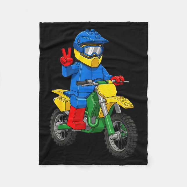 Funny Motorbike Builder Boys Block Building Toys D Fleecedecke (Vorderseite)