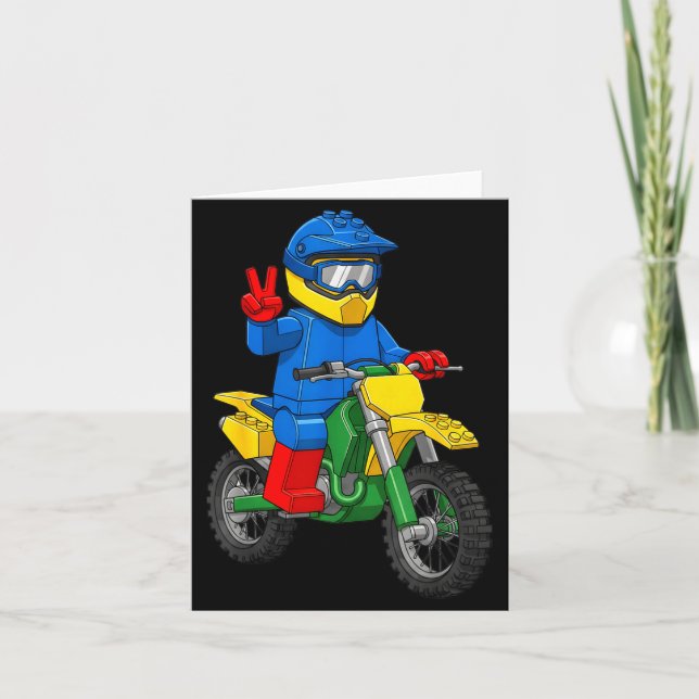 Funny Motorbike Builder Boys Block Building Toys D Karte (Vorderseite)