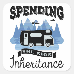 Funny Motorhome RV Rentirement Geschenk Vater Quadratischer Aufkleber
