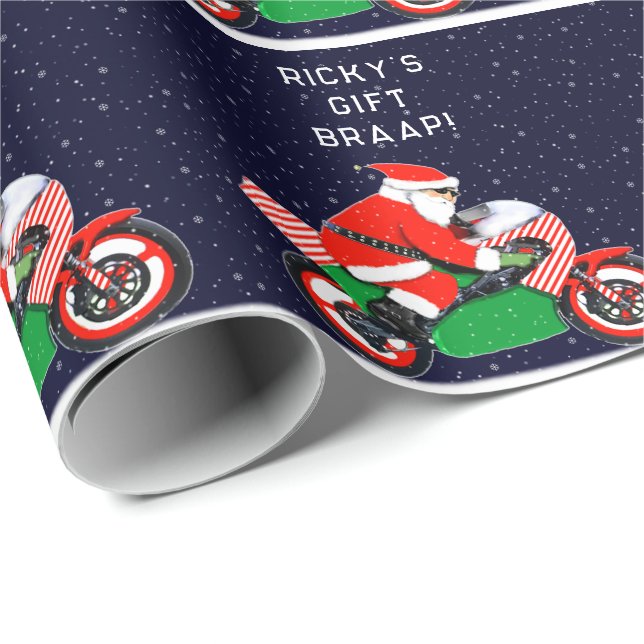 Funny Motorrad Motocross Urlaub Geschenk Geschenkpapier (Rolleneckpunkt)