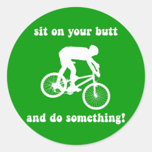 Funny Mountainbike Runder Aufkleber