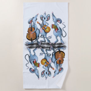 Funny Mouse Music Band Beach Handtuch
