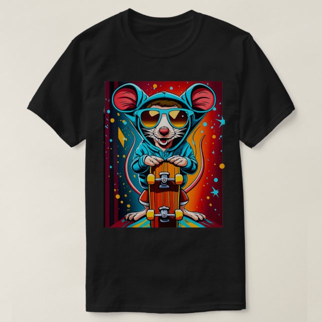 Funny Mouse Skateboard Lover Design Gift Tank Top (Design vorne)