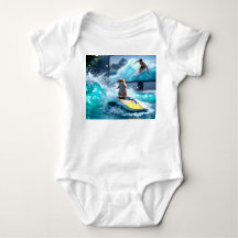 Funny Mouse Surfing Digital Waves and Cute mice